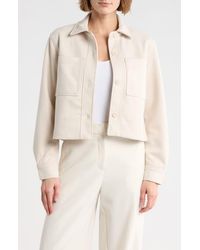Tahari - Crop Faux Suede Jacket - Lyst