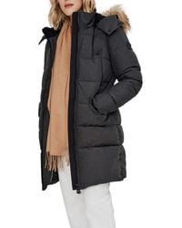 Noize - Addie Water Resistant Quilted Faux Fur Trim Hooded Parka - Lyst