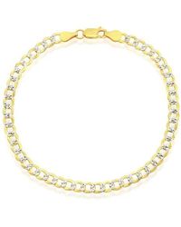 Simona - 14K Plated Curb Chain Anklet - Lyst