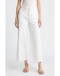 FRAME - Le Jane Fray Hem Crop Wide Leg Jeans - Lyst