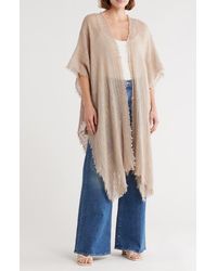 BCBGMAXAZRIA - Textured Weave Open Front Duster - Lyst
