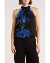 Alice + Olivia - Maris Floral Gathered Halter Neck Top - Lyst