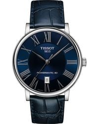 Tissot - T-Classic Carson Powermatic 80 Leather Strap Watch, 40Mm - Lyst
