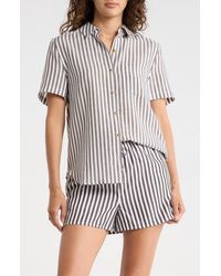 Onia - Short Sleeve Button-Up Cover-Up Shirt - Lyst