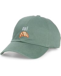 David & Young - Oui Croissant Embroidered Cotton Baseball Cap - Lyst