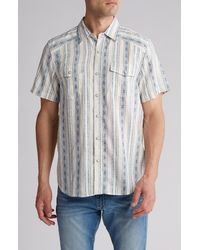 Lucky Brand - Dobby Stripe Workwear Short Sleeve Button-up Shirt - Lyst