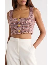 L'Agence - Maylin Tweed Bralette Crop Top - Lyst
