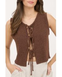 Blu Pepper - Front Tie Cardigan Vest - Lyst
