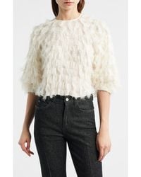 BOSS - Baima Feather Jacquard Top - Lyst