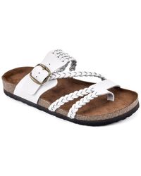 White Mountain - Hayleigh Braided Leather Footbed Sandal - Lyst