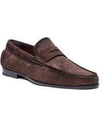 Santoni - Suede Penny Loafer - Lyst