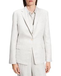Theory - B.Mel Houndstooth Check Slim Fit Linen Blend Blazer - Lyst