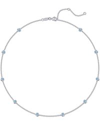 Lafonn - Simulated Topaz Bezel Station Necklace - Lyst
