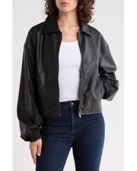 NVLT - Faux Leather Bomber Jacket - Lyst
