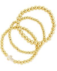 Sterling Forever - Set Of 3 Arden Mother-Of-Pearl Cross Beaded Bracelets - Lyst