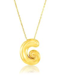 Simona - Bubble Initial Pendant Necklace - Lyst