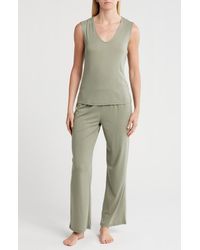 Nicole Miller - Rib Muscle Tank & Pants Pajamas - Lyst