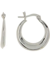 Argento Vivo Sterling Silver - Sterling Silver Tapered Hoop Earrings - Lyst
