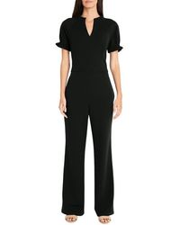 Maggy London - Puff Sleeve Flare Leg Jumpsuit - Lyst