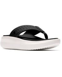 Clarks - Solevana Wedge Flip Flop - Lyst