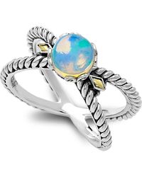 Samuel B. - Two-Tone X Crossover Band Ring - Lyst