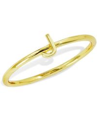 Savvy Cie Jewels - 18K Plated Initial Ring - Lyst