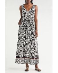 Halogen® - Sleeveless Tie Front Maxi Sundress - Lyst