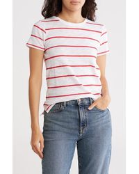 ATM - Schoolboy Stripe Slub Jersey Crewneck T-Shirt - Lyst