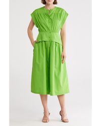 AREA STARS - Cuff Button Front Dress - Lyst