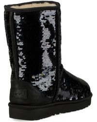 sequin low heel boots