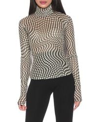 Alexia Admor - Doja Mock Neck Mesh Top - Lyst