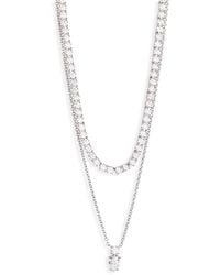 Nadri - Loveall Layered Cz Chain Necklace - Lyst