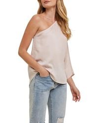 Wishlist - One-Shoulder Satin Top - Lyst