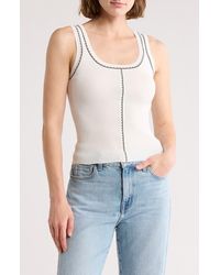 Blu Pepper - Contrast Stitch Scoop Neck Sweater Tank - Lyst