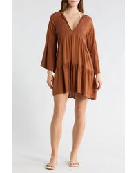 Boho Me - Eyelet Bell Sleeve Tunic - Lyst