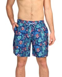 Tailorbyrd - Tropical Print Swim Trunks - Lyst