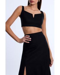 BCBGMAXAZRIA - Notched Neck Crop Top - Lyst