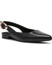 Anne Klein - Kalil Faux Leather Slingback Pointed Toe Flat - Lyst