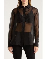 FRAME - The Silk Organza Button-Up Shirt - Lyst