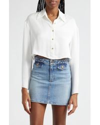 Ramy Brook - Skyla Crop Button-Up Shirt - Lyst