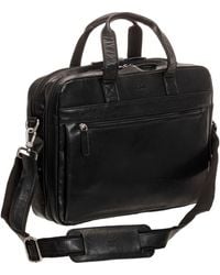 Mancini - Double Compartment Leather Briefcase - Lyst