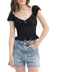 Lush - Sweetheart Neck Textured Top - Lyst