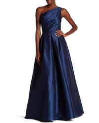 Carmen Marc Valvo Asymmetrical Ball Gown - Blue