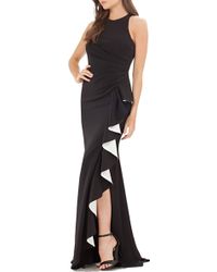 Carmen Marc Valvo Carmen Marc Valvo Couture Infusion Ruffle Gown - Black