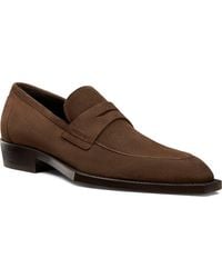 Stuart Weitzman - Camillo Square Toe Suede Penny Loafer - Lyst