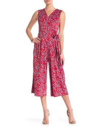 Nina Leonard - Surplice Culotte Crop Jumpsuit - Lyst