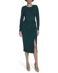 Calvin Klein - Knot Waist Midi Sheath Dress - Lyst