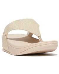 Fitflop - Lulu Glitz Canvas Platform Flip Flop - Lyst