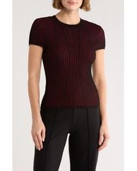 DKNY - Short Sleeve Rib Knit Sweater - Lyst