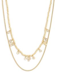 Nordstrom Rack - Cz Bezel Layered Chain Necklace - Lyst